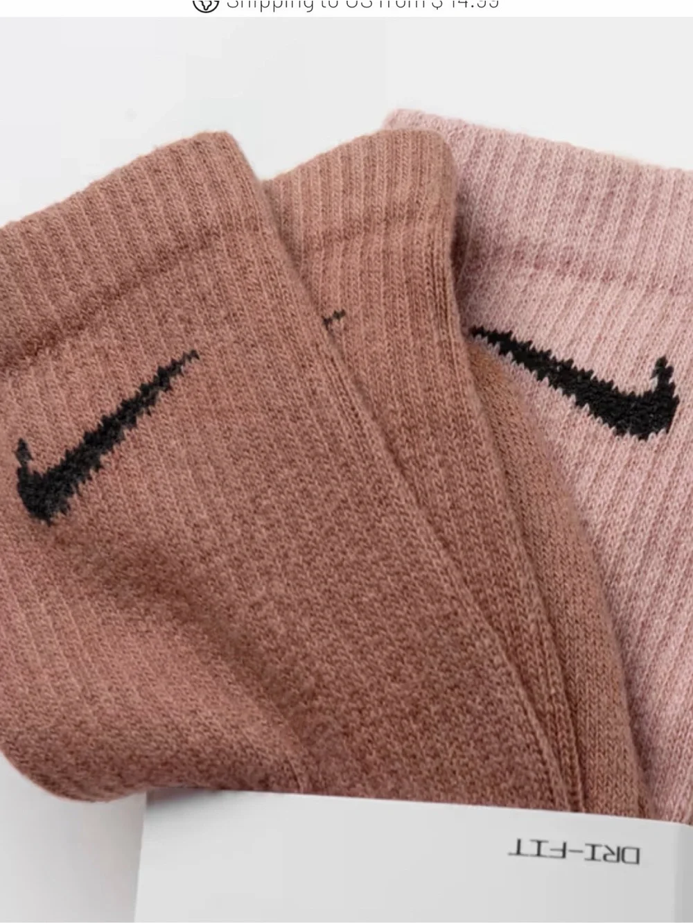 Nike Women / Men's Rust/Brown/ cream Socks with Black Swoosh - 3 pack